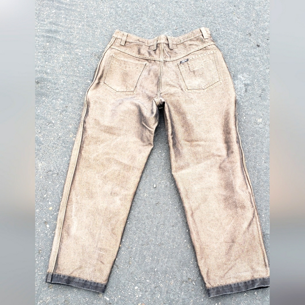 Vintage Karl Kani Jeans Metallic sz 38 Y2K 1990s Reversible Wide Leg Hip Hop Rap